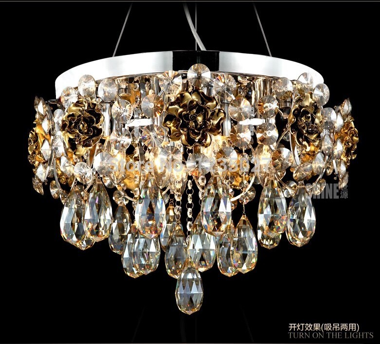 newly modern k9 crystal pendant light lamp lighting for home living room ac 220v d450mm h350mm