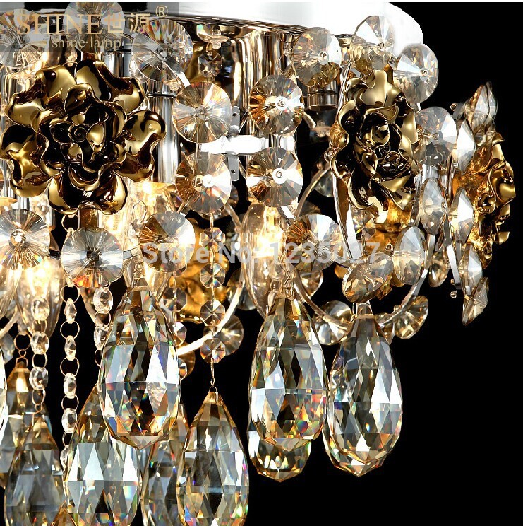 newly modern k9 crystal pendant light lamp lighting for home living room ac 220v d450mm h350mm