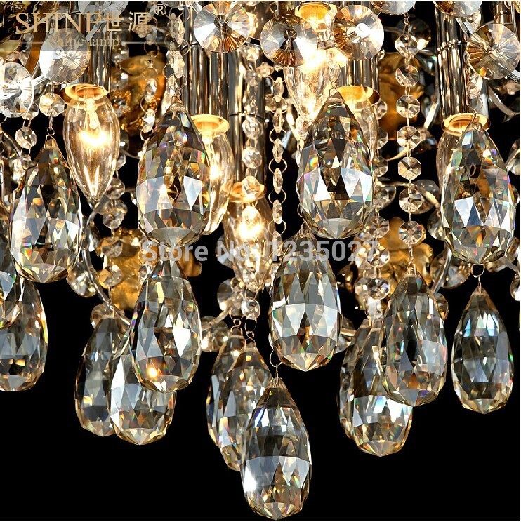 newly modern k9 crystal pendant light lamp lighting for home living room ac 220v d450mm h350mm