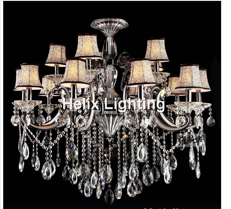 newly modern silver clear crystal pendant lamp ceiling lamp chandelier dining room lighting 15l d100cm h70cm ac guaranteed