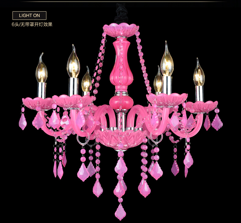 newly pink crystal chandelier lustre crystal chandelier 6l/8l/18l arms optional lustres de cristal chandelier with lampshade