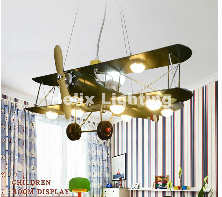 newly plane pendant light bedroom cartoon led pendant lights led plane lights glass steel shade iron e27 ac remote controller