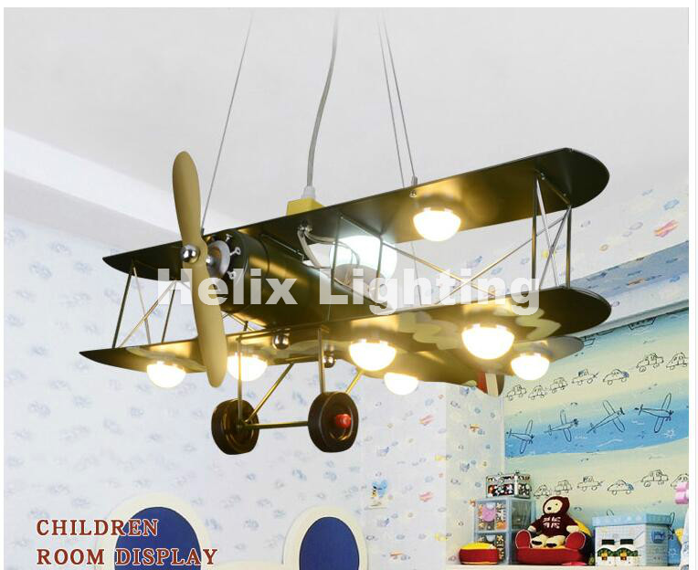 newly plane pendant light bedroom cartoon led pendant lights led plane lights glass steel shade iron e27 ac remote controller