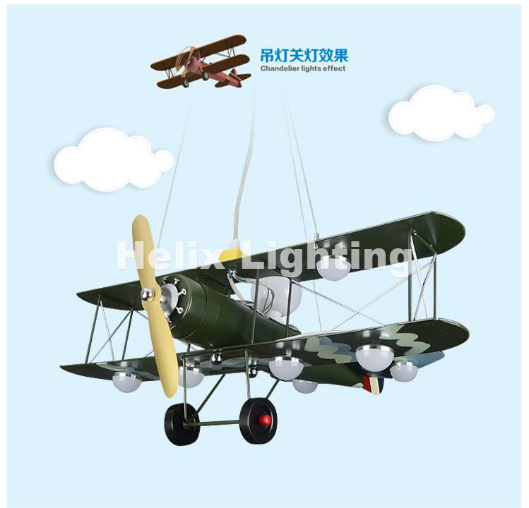 newly plane pendant light bedroom cartoon led pendant lights led plane lights glass steel shade iron e27 ac remote controller