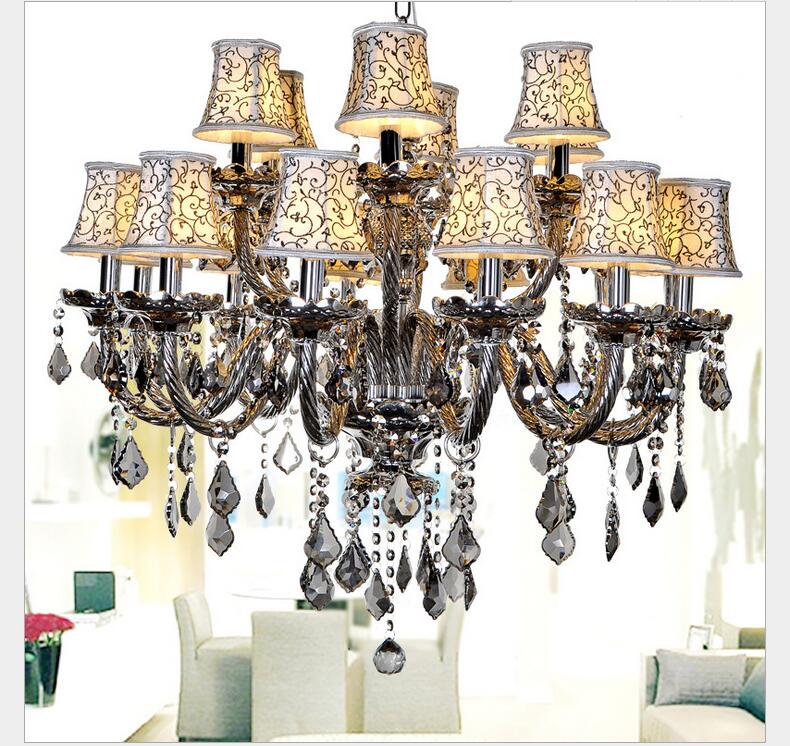 newly smokey crystal chandelier living room lustres de cristal decoration pendants chandeliers home lighting indoor lamp