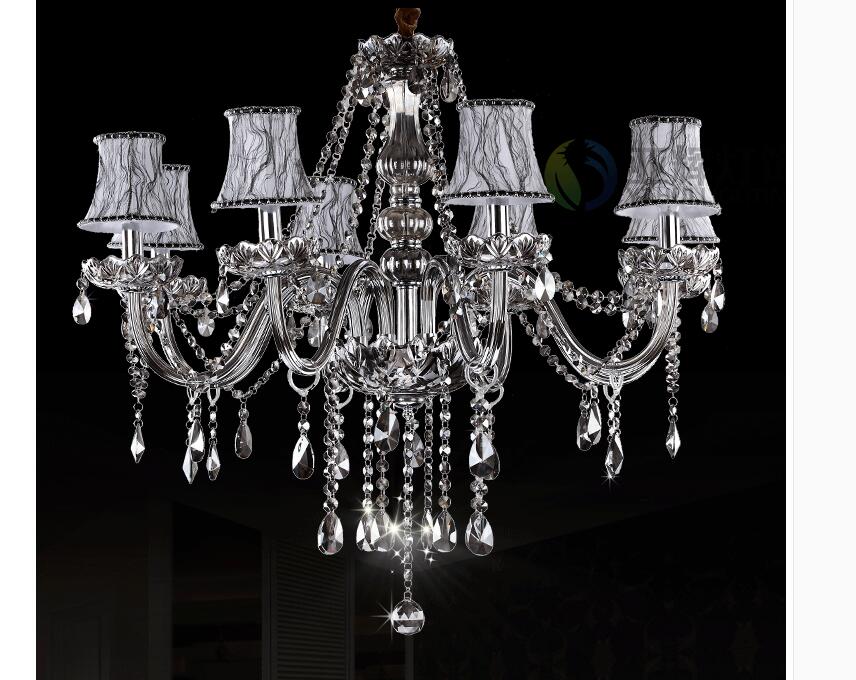 newly smokey crystal chandelier living room lustres de cristal decoration pendants chandeliers home lighting indoor lamp