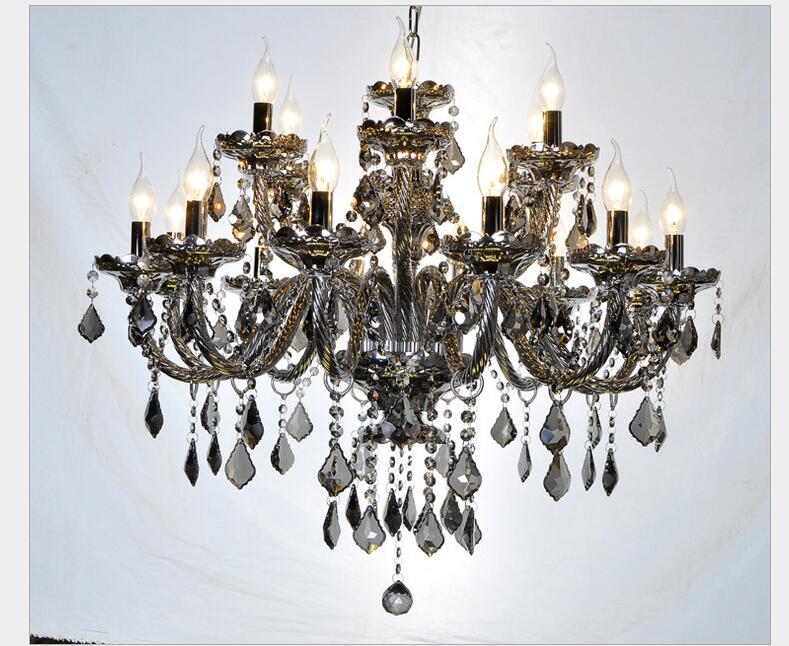 newly smokey crystal chandelier living room lustres de cristal decoration pendants chandeliers home lighting indoor lamp