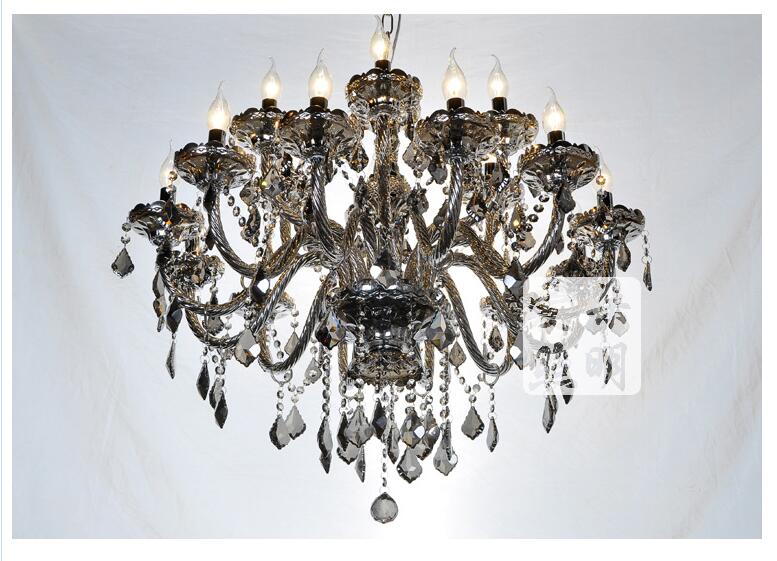 newly smokey crystal chandelier living room lustres de cristal decoration pendants chandeliers home lighting indoor lamp