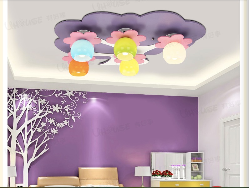 newly surface mounted children ceiling lamps 5l kids bedroom cartoon flowral decoration ceiling light e27 led light source