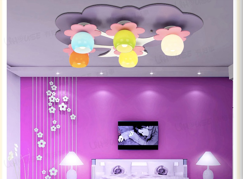 newly surface mounted children ceiling lamps 5l kids bedroom cartoon flowral decoration ceiling light e27 led light source