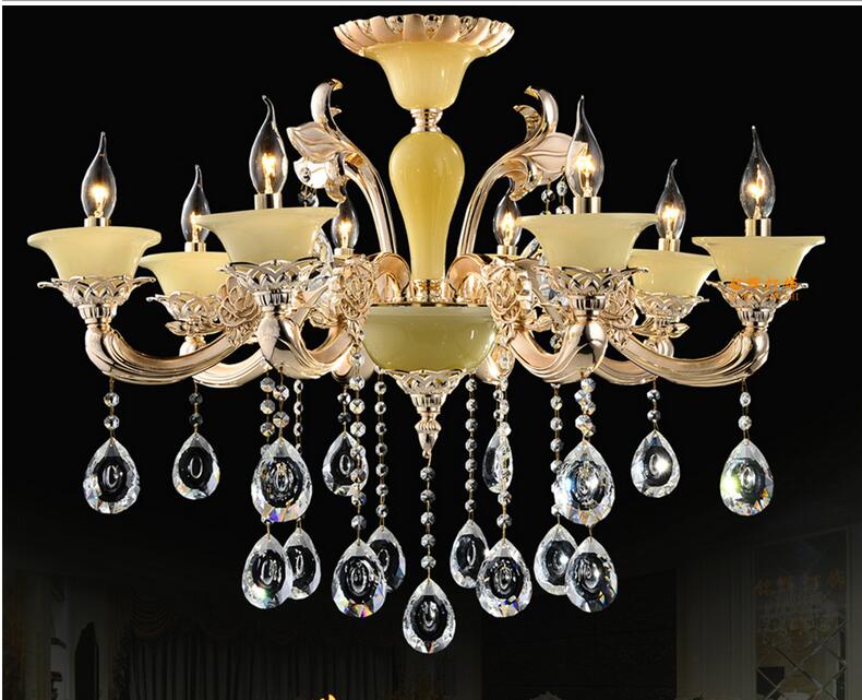 noble luxurious k9 crystal chandelier 6l/8l/10l arms class a k9 lustres de cristal chandeliers ac guaranteed