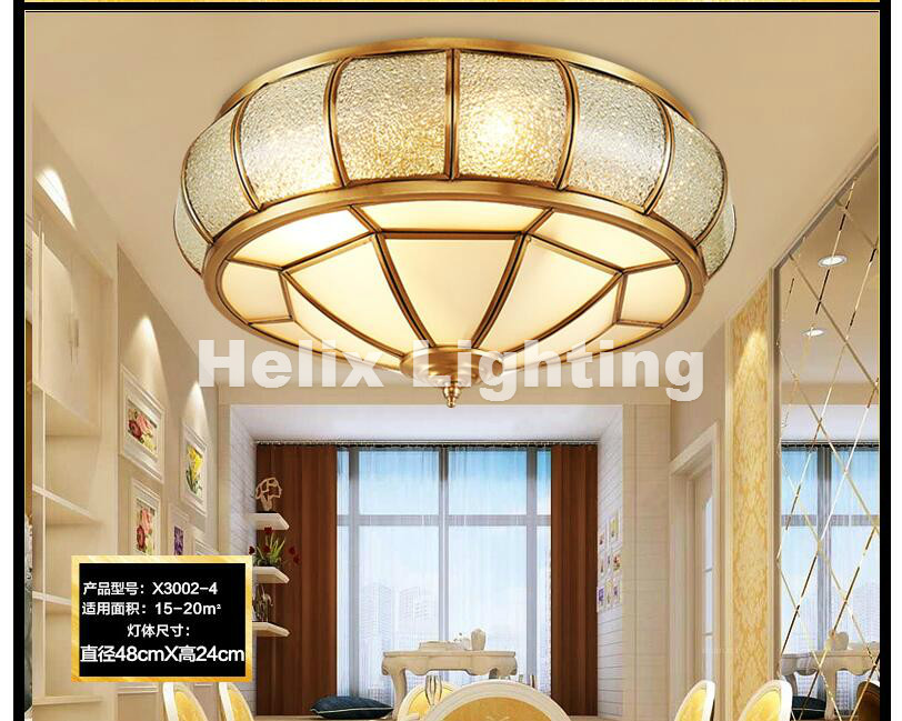 nordic american countryside style bronze led ac ceiling light cloth art asile lamp bedroom decoration ceiling lamp