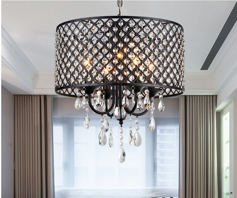 nordic black crystal chandeliers classic led classic chandelier home living lighting lustres de sala,lustre de cristal