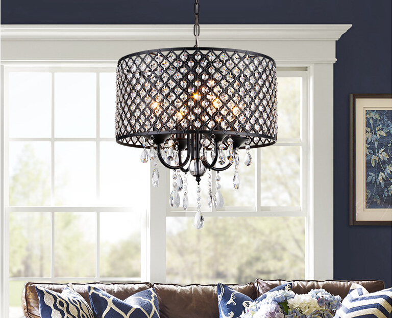 nordic black crystal chandeliers classic led classic chandelier home living lighting lustres de sala,lustre de cristal