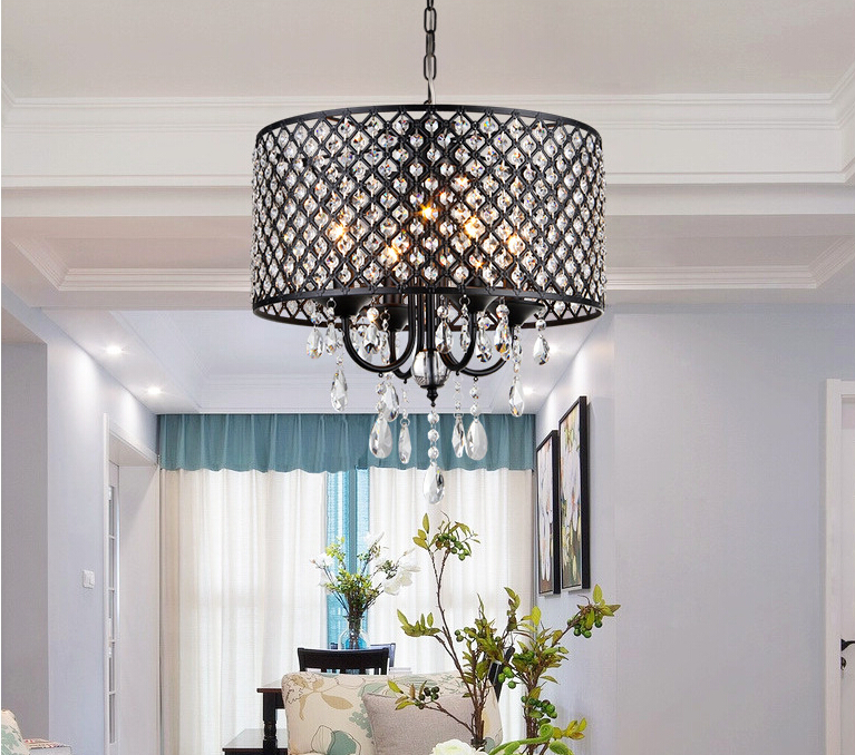 nordic black crystal chandeliers classic led classic chandelier home living lighting lustres de sala,lustre de cristal