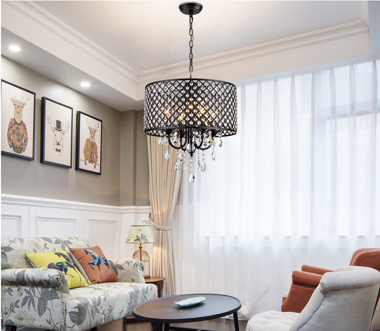 nordic black crystal chandeliers classic led classic chandelier home living lighting lustres de sala,lustre de cristal