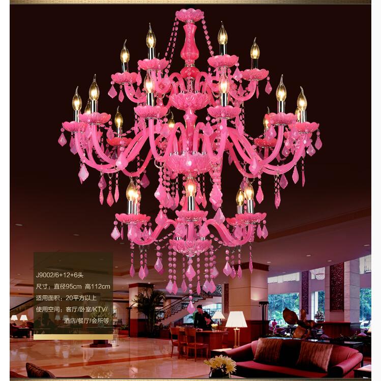 pink crystal chandelier lustre crystal chandelier d950mm 6+12+6 arms led optional lustres de cristal chandelier