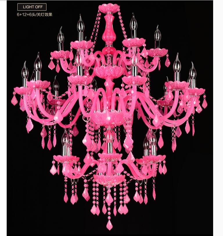 pink crystal chandelier lustre crystal chandelier d950mm 6+12+6 arms led optional lustres de cristal chandelier