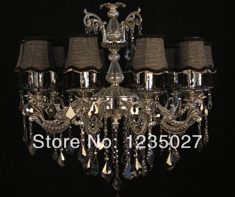 prompt classic metal crystal chandelier golden color silver crystal chandelier pendant lamp sy4008/10l d800mm h650mm