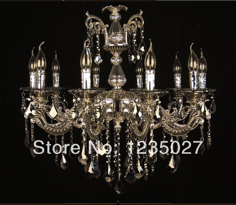 prompt classic metal crystal chandelier golden color silver crystal chandelier pendant lamp sy4008/10l d800mm h650mm