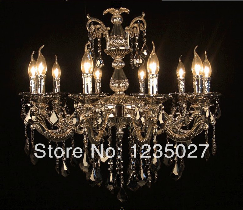 prompt classic metal crystal chandelier golden color silver crystal chandelier pendant lamp sy4008/8l d600mm h600mm