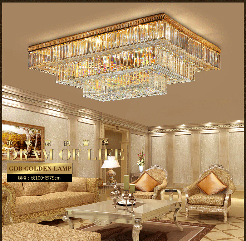 rectangular crystal ceiling lamp restaurant lights modern crystal lamp luxury crystal ceiling lamp e14 ac guaranteed