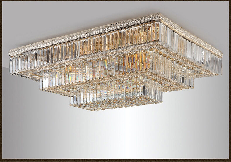 rectangular crystal ceiling lamp restaurant lights modern crystal lamp luxury crystal ceiling lamp e14 ac guaranteed