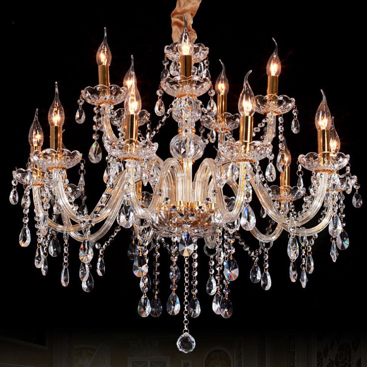 s contemporary crystal lighting12+6-light chandelier bedroom light restaurant lamps modern crystal chandelier