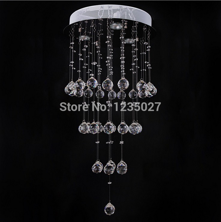 simple d400mm modern flush mount with 3lights in crystal beaded design ready in stocks