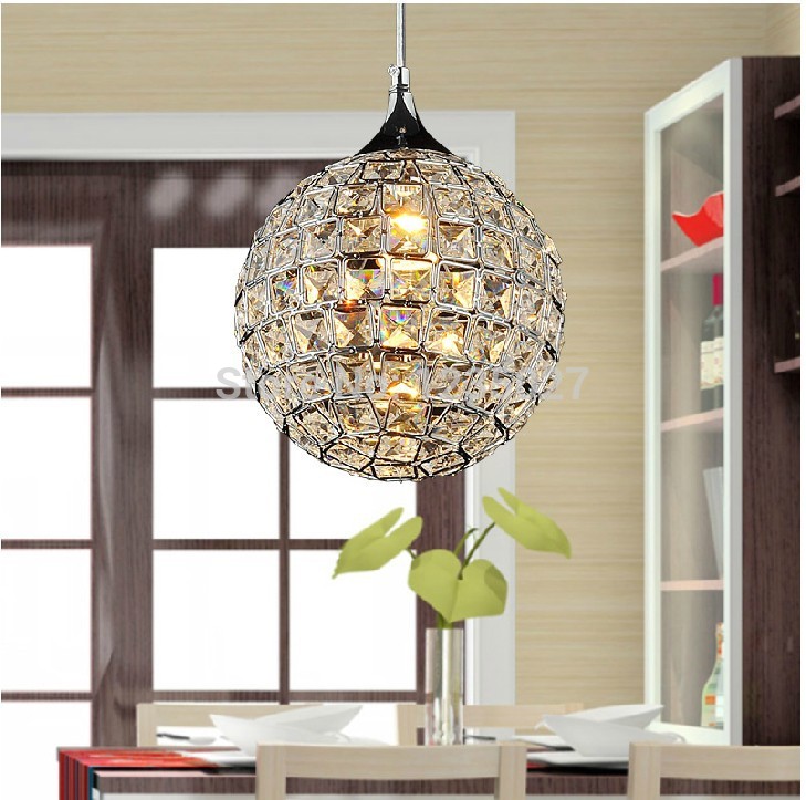 simple modern k9 crystal art pendant lamp room restaurant lighting lamps d200*h800mm chrome color 1pc for per packing