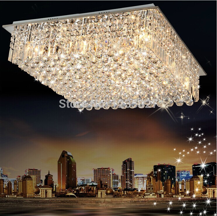 simple modern k9 crystal square with the ceiling living room lamps lighting sy4063/l600*w600mm