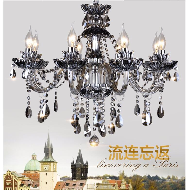 smoked k9 crystal chandelier lustre crystal chandeliers light lustres de cristal chandelier led villa smoked lamp