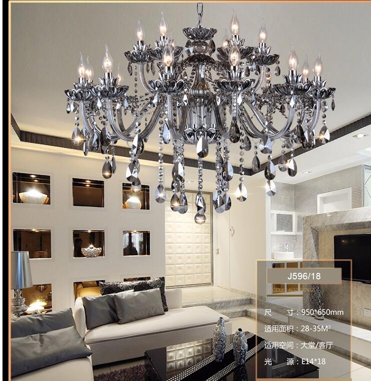 smoked k9 crystal chandelier lustre crystal chandeliers light lustres de cristal chandelier led villa smoked lamp