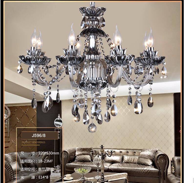 smoked k9 crystal chandelier lustre crystal chandeliers light lustres de cristal chandelier led villa smoked lamp