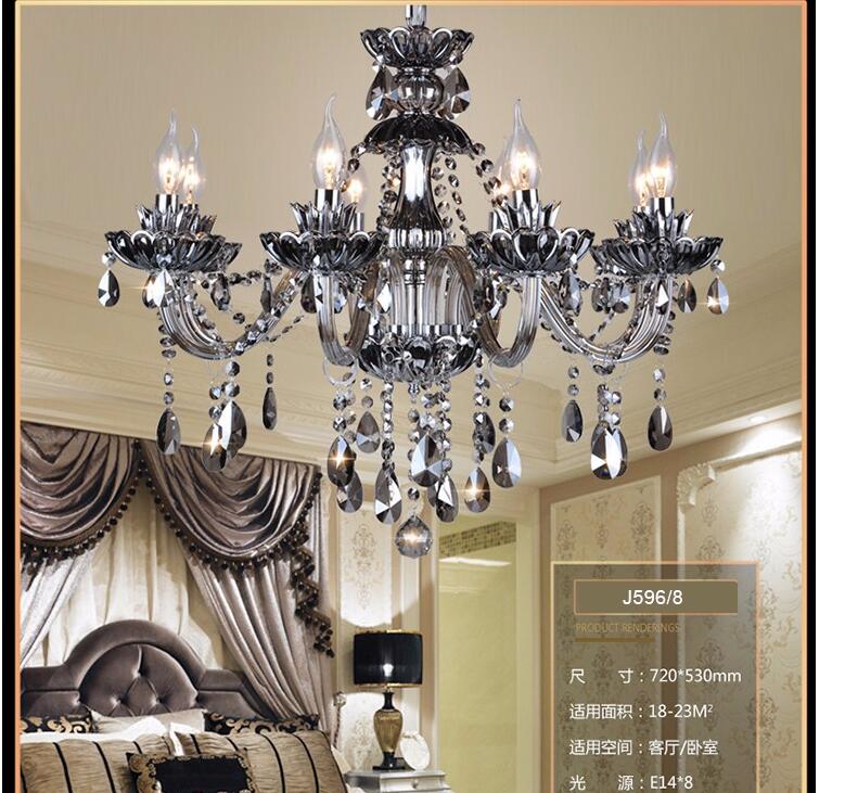 smoked k9 crystal chandelier lustre crystal chandeliers light lustres de cristal chandelier led villa smoked lamp