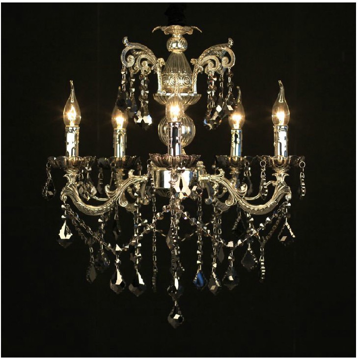 special discount matt silver color crystal chandelier candle light classic pendant lamp ready stock sy4004/5l