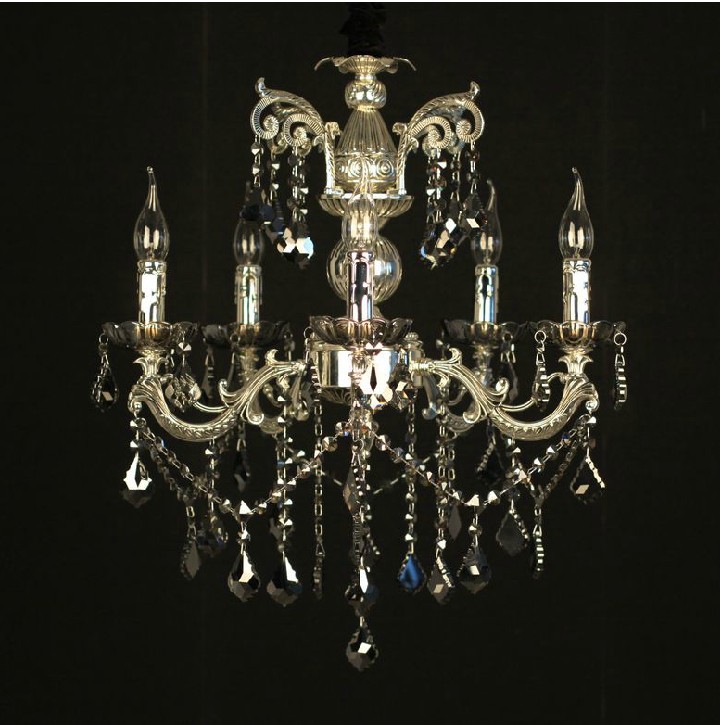 special discount matt silver color crystal chandelier candle light classic pendant lamp ready stock sy4004/5l