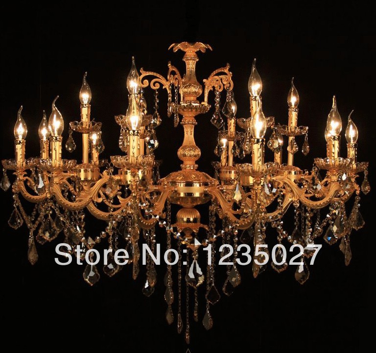 special discount selling gold chandelier with lampshade sy4005/12+6l d1000mm h900mm