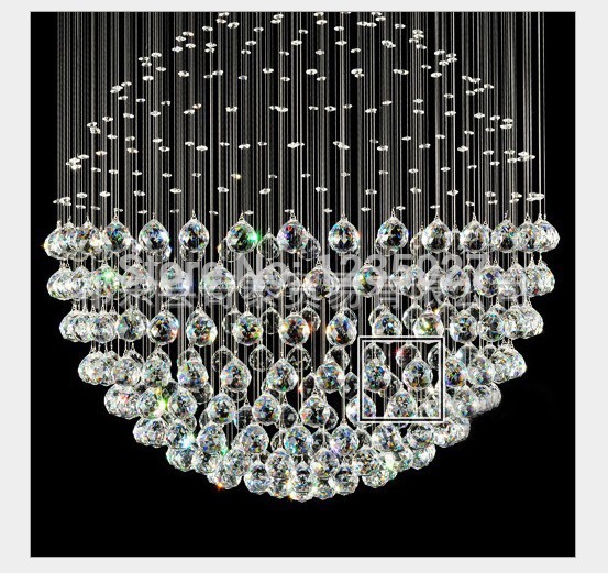 sy4067/12l d800mm h1200mm modern k9 crystal flush mount with in round ball design, crystal ceiling lighting