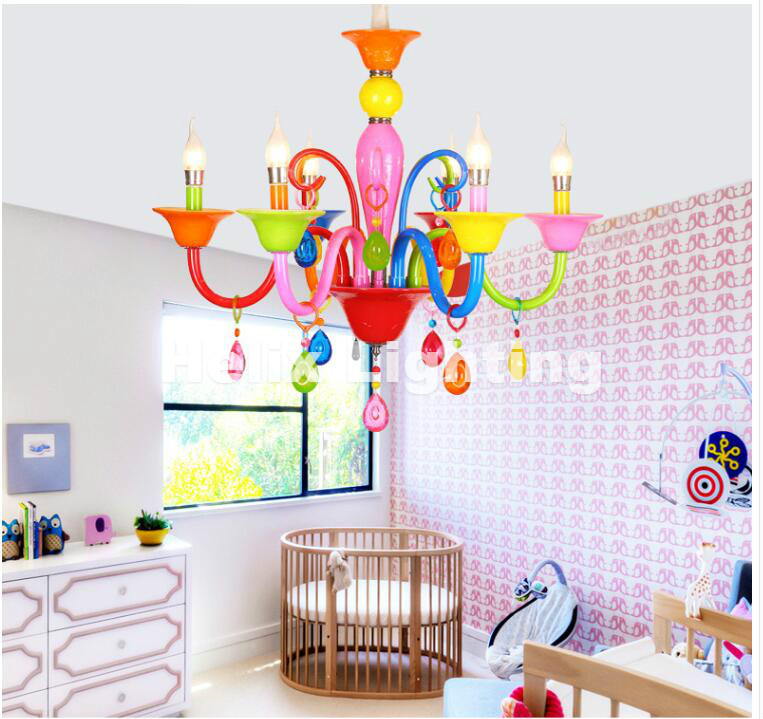 tiffany multi-colored chandelier restaurant bedroom e14 led european-style chandelier shopping mall children lighting ship