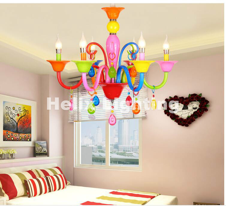 tiffany multi-colored chandelier restaurant bedroom e14 led european-style chandelier shopping mall children lighting ship