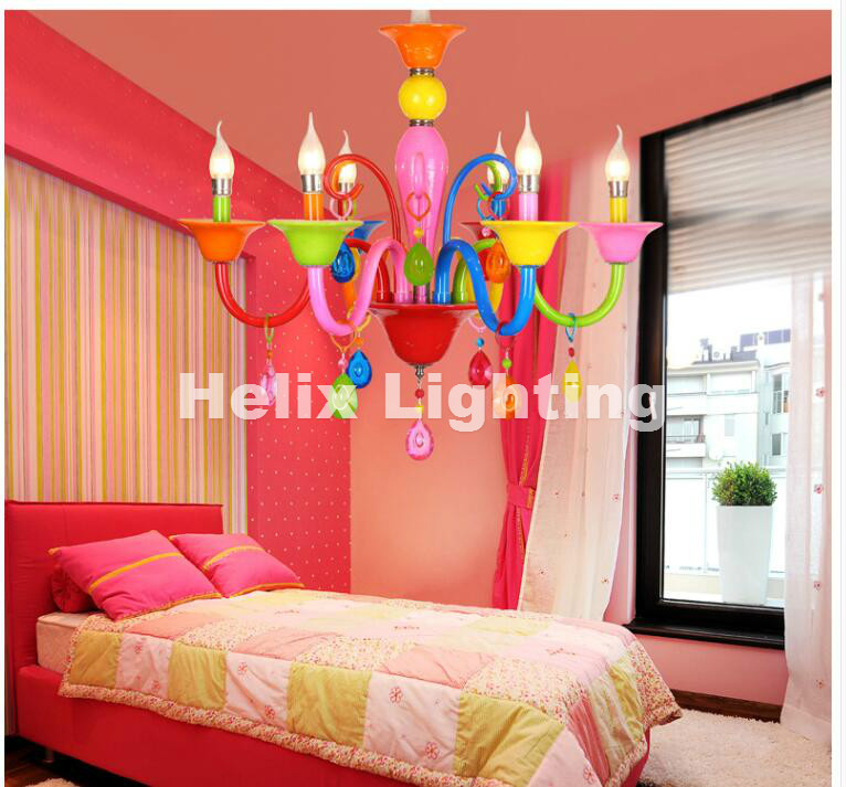 tiffany multi-colored chandelier restaurant bedroom e14 led european-style chandelier shopping mall children lighting ship