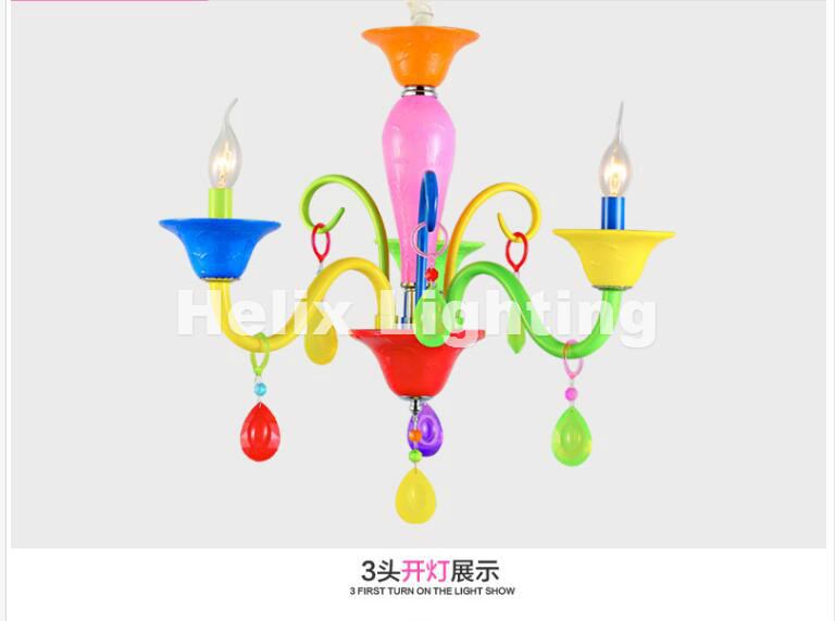 tiffany multi-colored chandelier restaurant bedroom e14 led european-style chandelier shopping mall children lighting ship