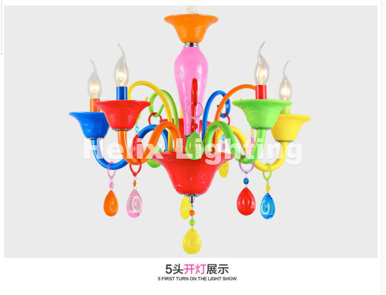 tiffany multi-colored chandelier restaurant bedroom e14 led european-style chandelier shopping mall children lighting ship