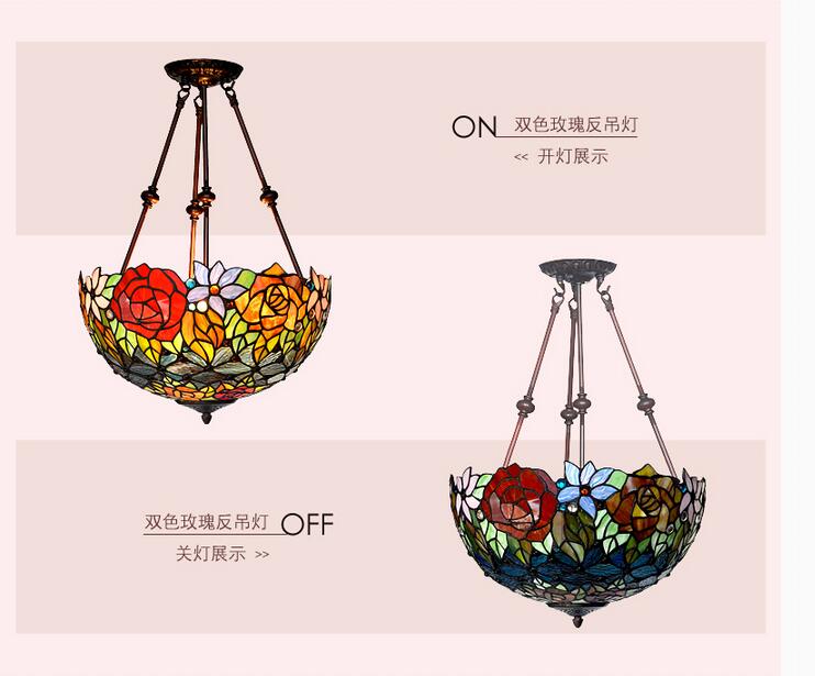 tiffany novelty rose pendant child bedroom pendant lamps for balcony home decoration ac e27 guaranteed d40cm