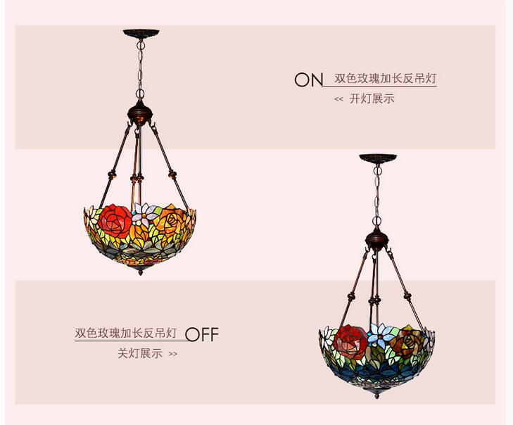 tiffany novelty rose pendant child bedroom pendant lamps for balcony home decoration ac e27 guaranteed d40cm