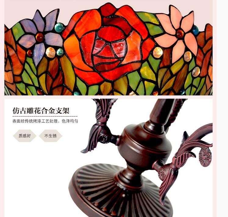 tiffany novelty rose pendant child bedroom pendant lamps for balcony home decoration ac e27 guaranteed d40cm