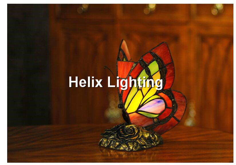 tiffany table lamp vintage butterfly shape bedside table lamp stained glass lamp living room el light fixture