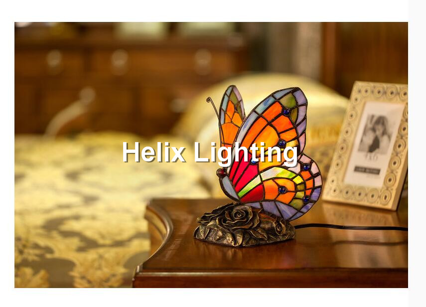 tiffany table lamp vintage butterfly shape bedside table lamp stained glass lamp living room el light fixture