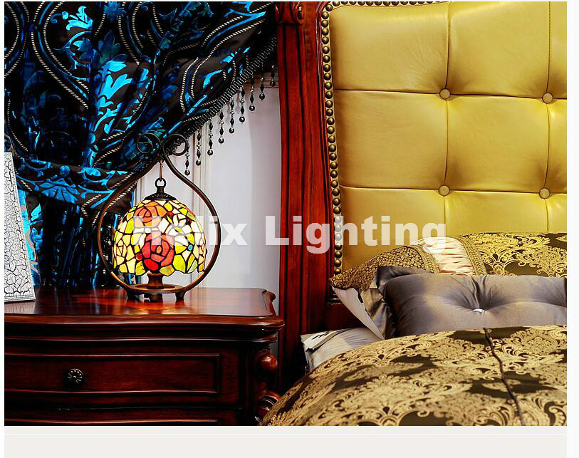 tiffany table lamps d21cm h32cm luxurious ancient garden e27 bedside lamps living room decoration bedroom lamp